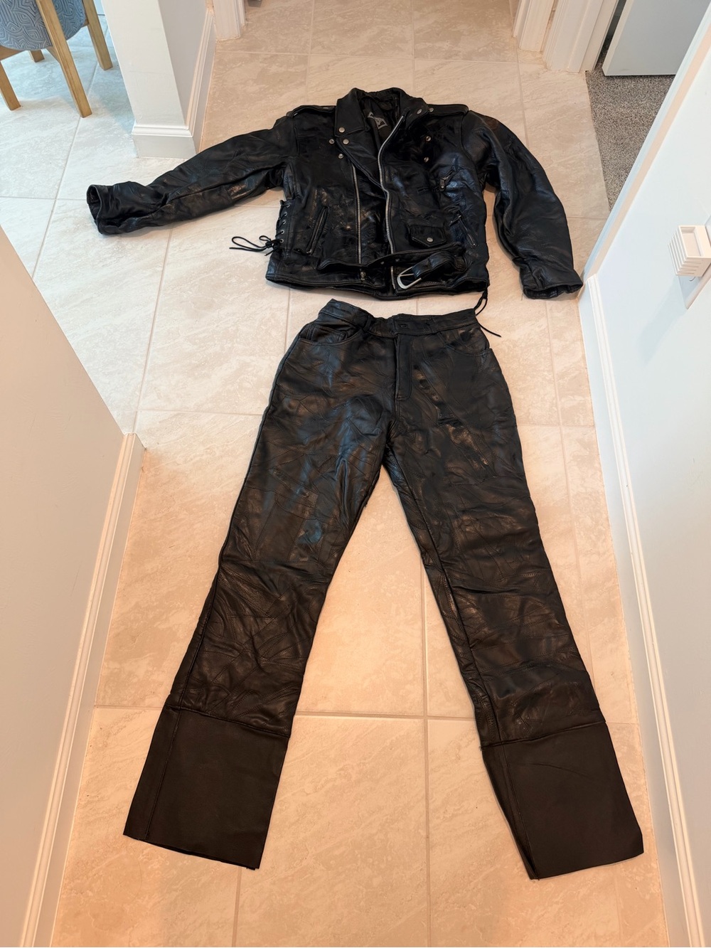 Buffalo David Bitton Black Wide Leg Leather Pants